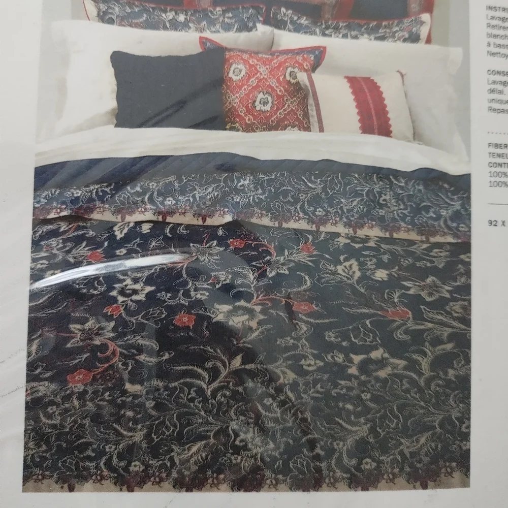 Ralph Lauren Blue and Red Duvet Cover Full/Queen 100% Cotton NOP